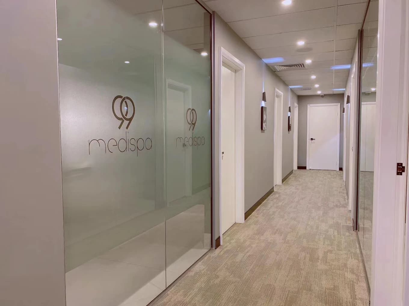 99 Medispa clinic interior corridor, Sydney CBD
